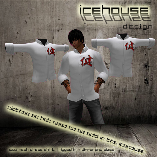 >> IceHouse << - 100% MESH - MENS DRESS SHIRT  " - REALISTIC COOL MESH CLOTHES 