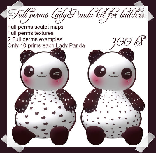 Full Perms Lady Panda kit for builders