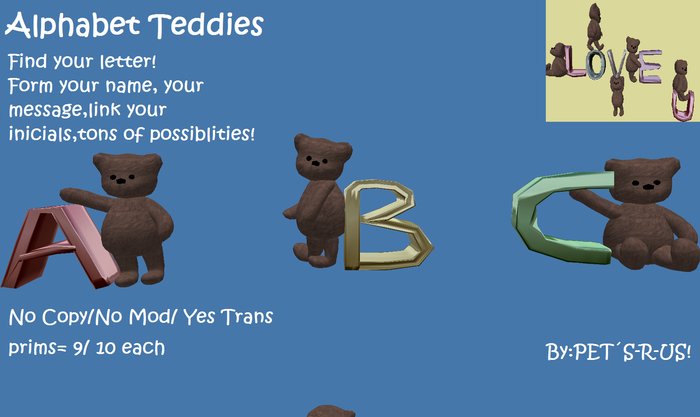 alphabet teddies -C