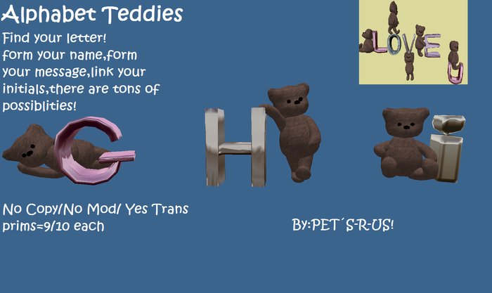 Alphabet teddies-H