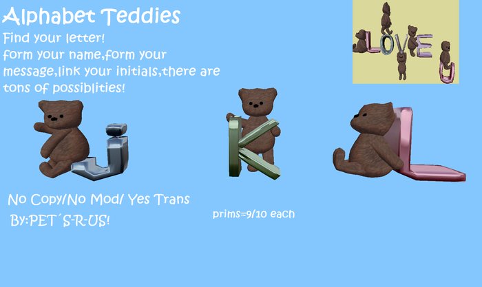 Alphabet teddies-L