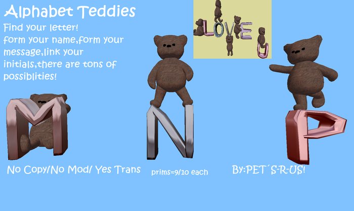 Alphabet teddies-P