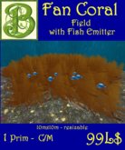 Red Gold Fan Coral Field 10m x10m  w Fish Emitter Irregular Shape- 1 Prim, C/M