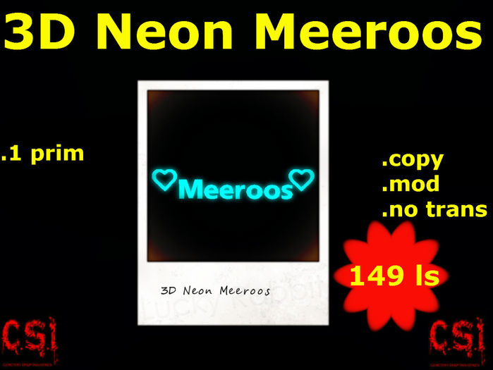 3D Neon Meeroos (box)