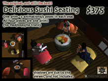 % Delicious Sushi Seating for three (SCULPTS)