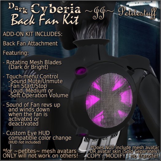 ~JJ~ Petitestuff Dark Cyberia Back Fan Kit