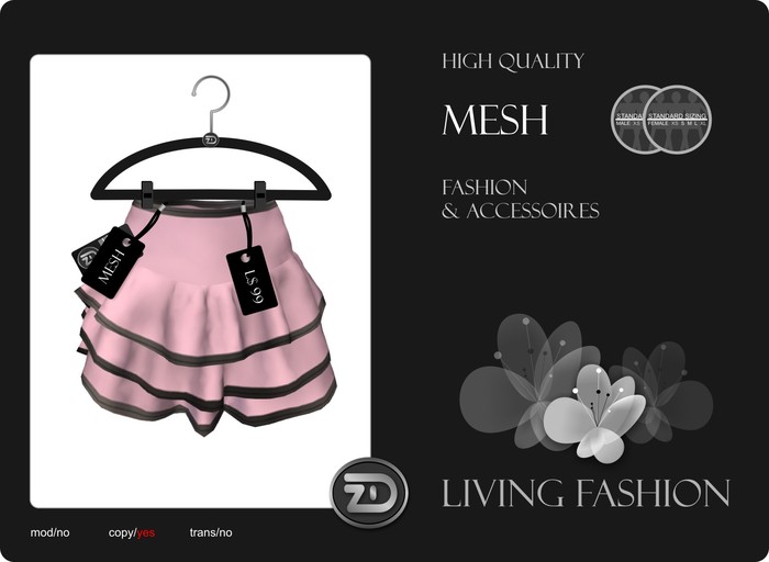 [ZD] Mesh - Ruffled Miniskirt - pink