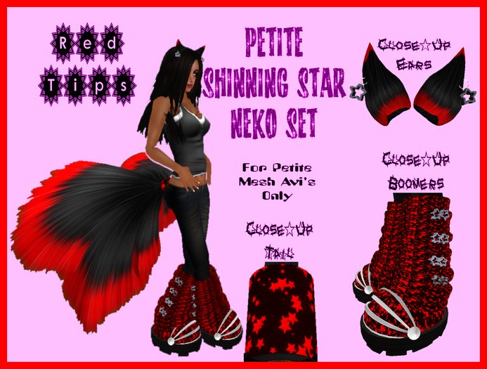 Petite Shinning Star Red Tips Neko Set