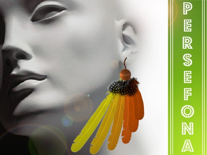 Persefona Digna Yellow - Orange Earrings with resizer