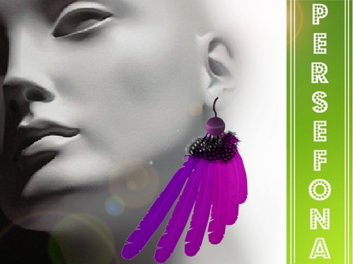 Persefona Digna Purple - Pink Earrings with resizer