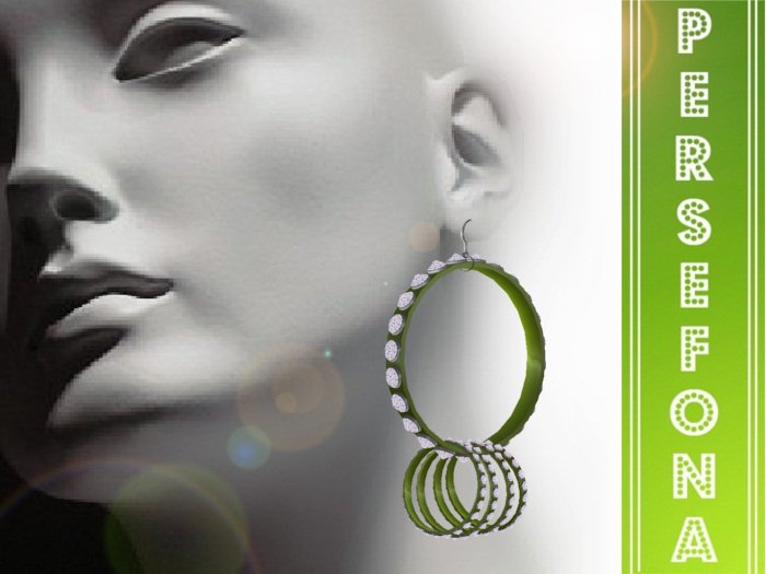 Persefona Erica Green Earrings with resizer ( gift )