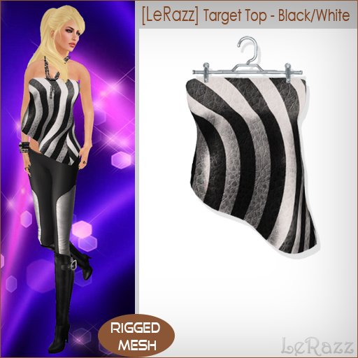 [LeRazz] Target Top - Black/White (Rigged Mesh)