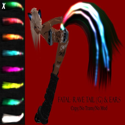 Fatal Revenge- Neko Rave Tail*Ears {Green} (Promo Price)