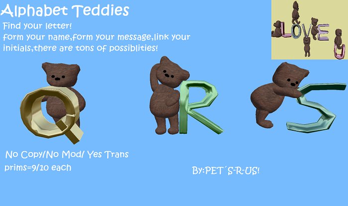 Alphabet teddies-R