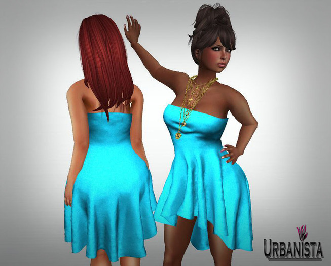 *Urbanista* Cyn Mesh Dress - Cyan