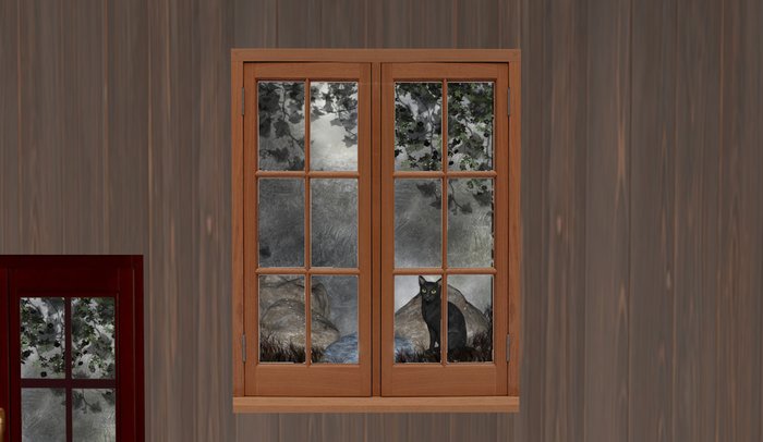 Kitty in the Window Natural Wood