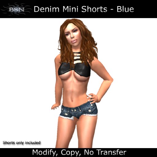 BSN Denim Mini Shorts - Blue