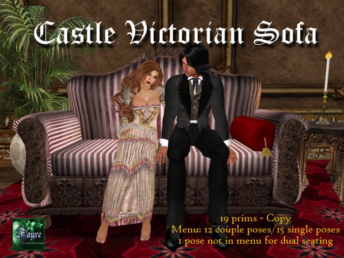 Castle Single/Cuddle Victorian Sofa (Rose) by Fayre