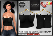 Karma - Mesh Tube Top Leather Zipped - Demo - 5 Sizes include