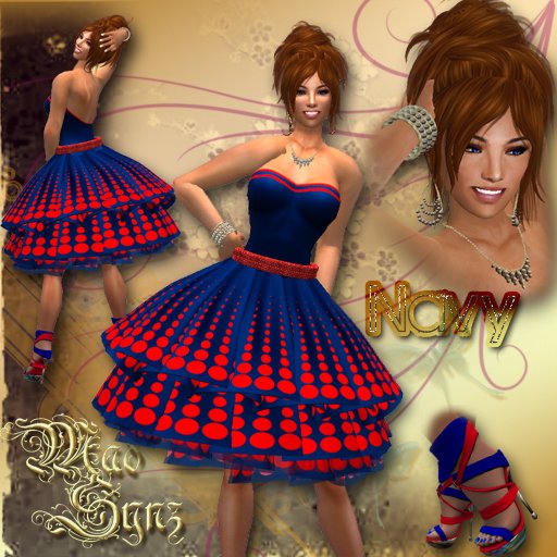 Gigi Party Dress Navy/Red