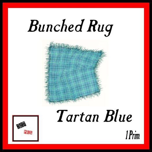 ~Just Meg~ Bunched Rug Tartan Blue