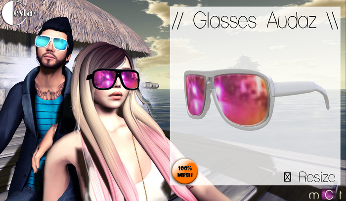 // Glasses Audaz \\ Color: Transp/pink