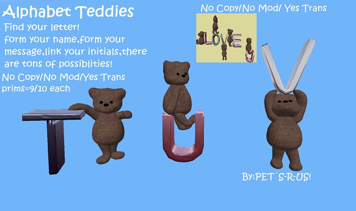 Alphabet teddies-V