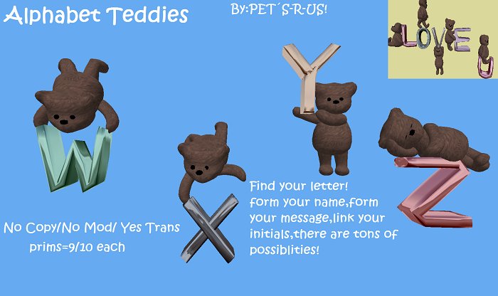 Alphabet teddies-Z