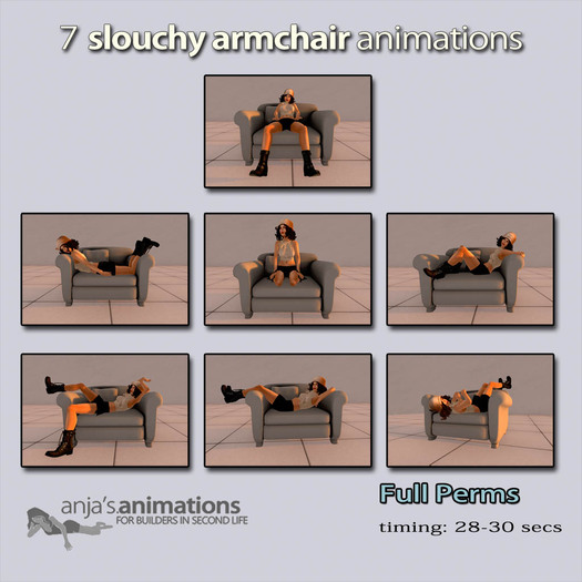(For Builders)7  Full Perms Slouchy Chair Animations