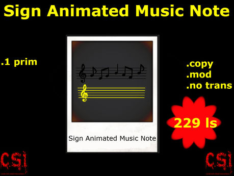 Second Life Marketplace - Sign Animated Music Note (box)