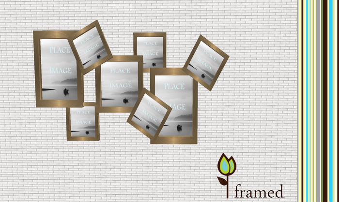 *FRAMED* WALL COLLAGE--GOLD
