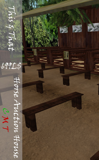 PROMO!!! This & That ~ Horse Auction House With Bench (Boxed)