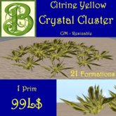 Citrine Yellow  Cluster * Multi Height Round 1 Prim, C/M