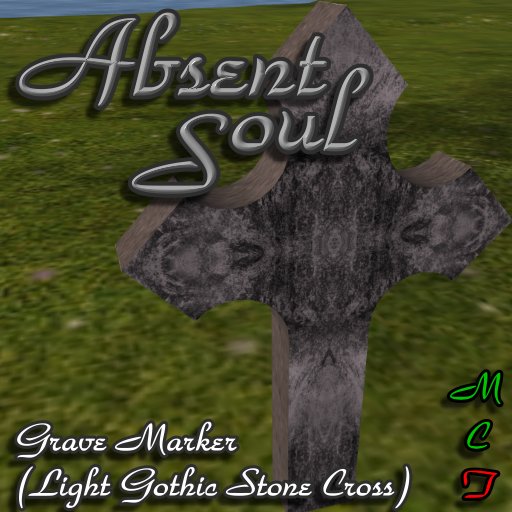 AS ~ Grave Marker - Gothic Light Stone Cross
