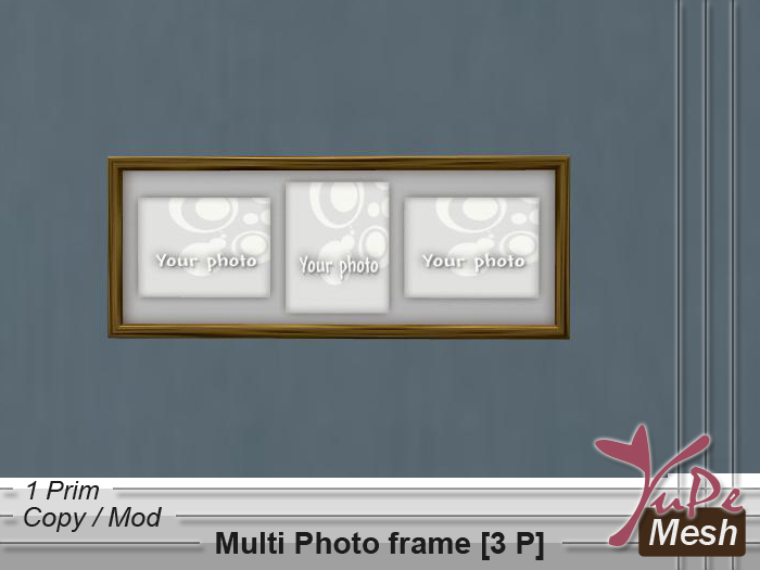 Yupe - Multi photo frame [3 P] (Brown wood) Mesh
