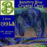 Sapphire Blue Crystal Cave -  1 Prim, C/M