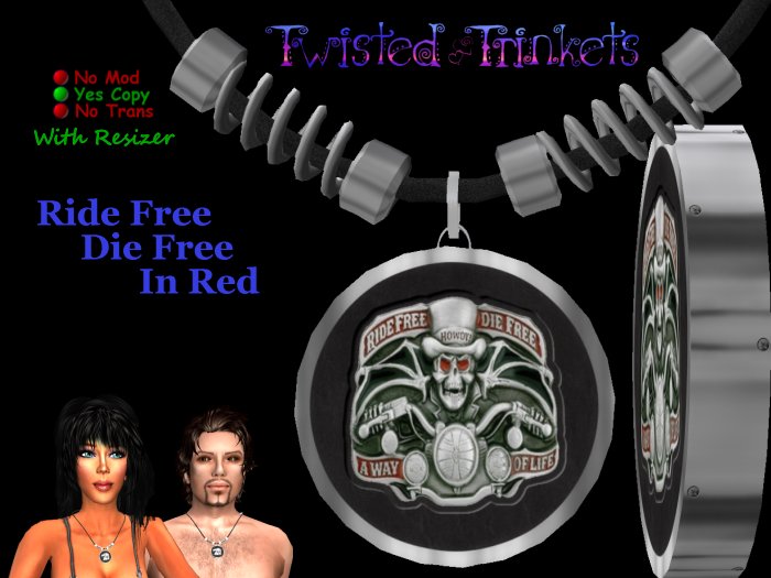 Biker Ride Free Die Free Necklace