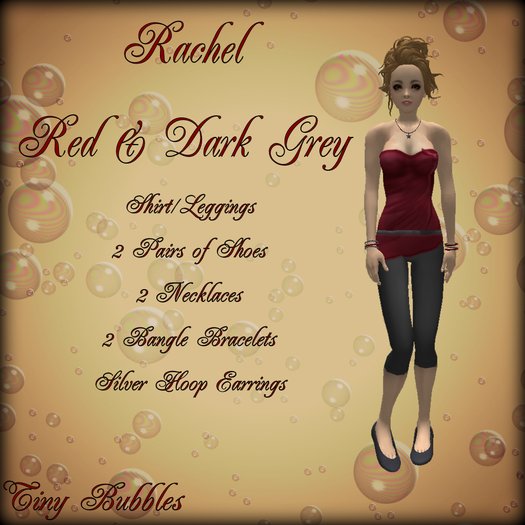 ~TB~ Rachel Red & Dark Grey Tunic with Leggings