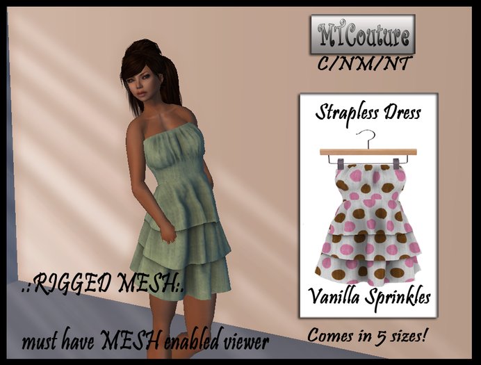 .:MTCouture:. Vanilla with Sprinkles Strapless Dress