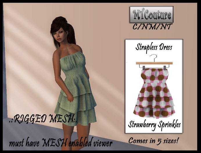 .:MTCouture:. Strawberry with Sprinkles Strapless Dress