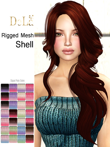 =DeLa*= Mesh Hair "Shell" Dipped Party Colors