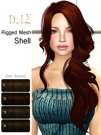 =DeLa*= Mesh Hair "Shell" Dark Browns