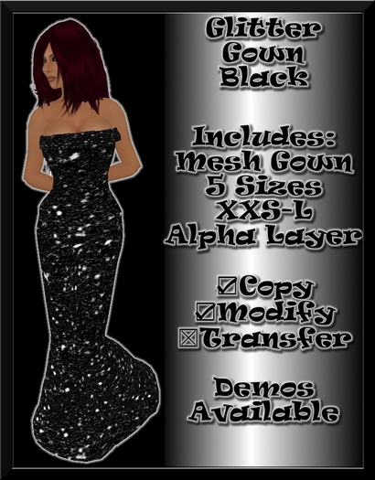 Glitter Gown Black