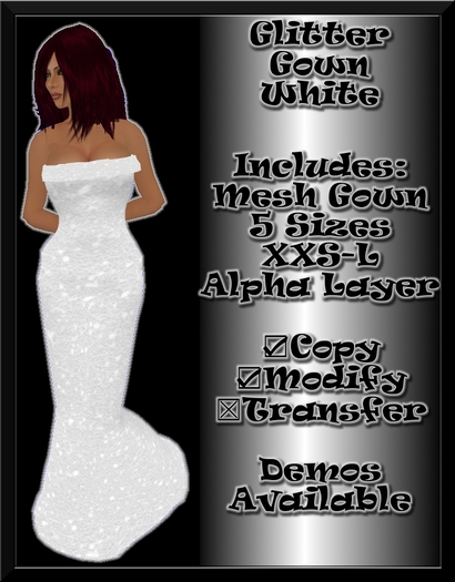 Glitter Gown White
