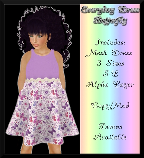 Everyday Dress Butterfly **FOR CHILD AVATARS**