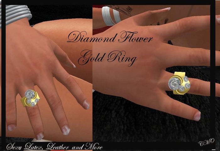 *Promo* Diamond Flower Gold Ring (Boxed)