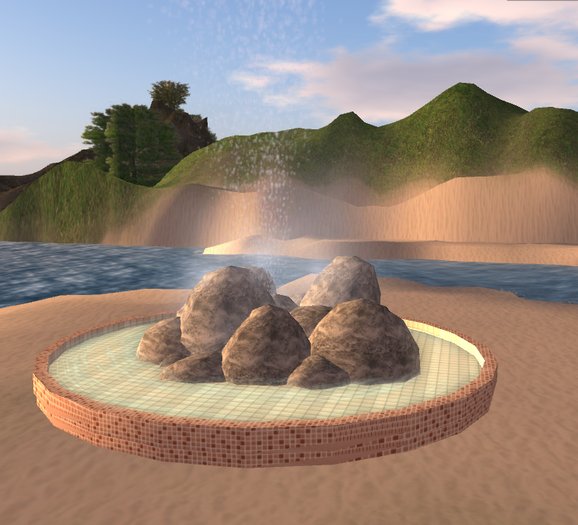 Fountain with a rock 