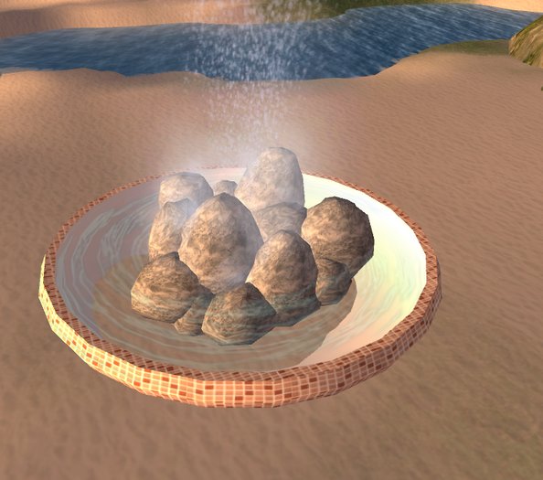 Fountain with rock 