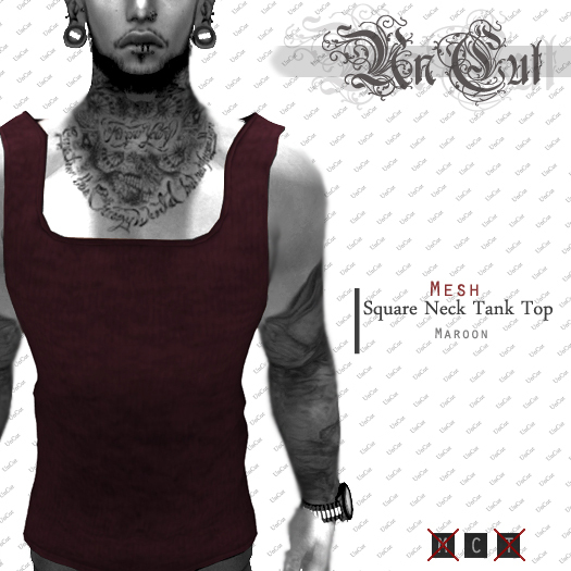 Uncut - SquareNeck Tank Maroon