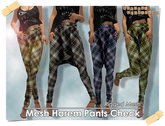 NN Mesh Harem Pants Check [FAT PACK]